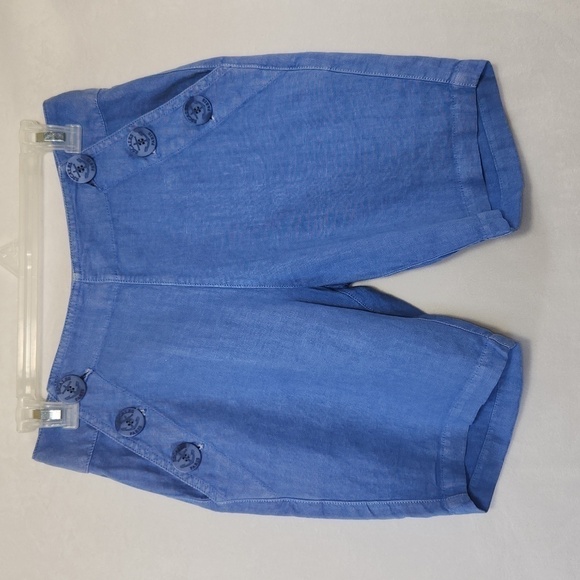 Escales Paris Women EU36/US6 100% Linen Sailor Button Front Back Pocket Shorts - Picture 14 of 16